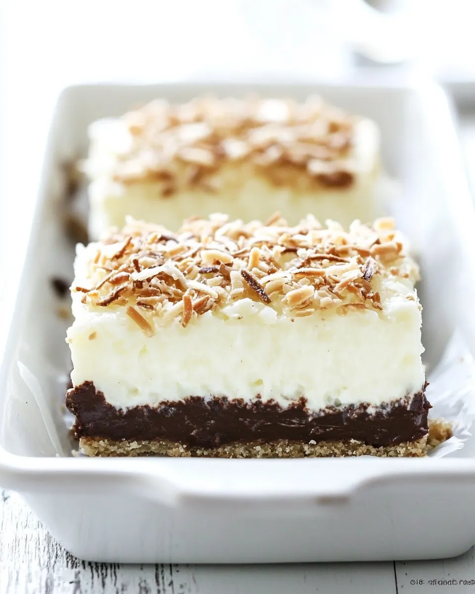 Easy Chocolate Coconut Cream Pie Bars recipe photo