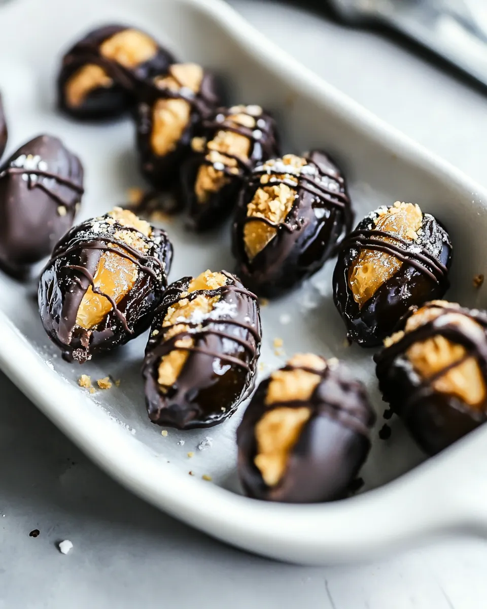 Delicious Chocolate Covered Stuffed Dates dish photo