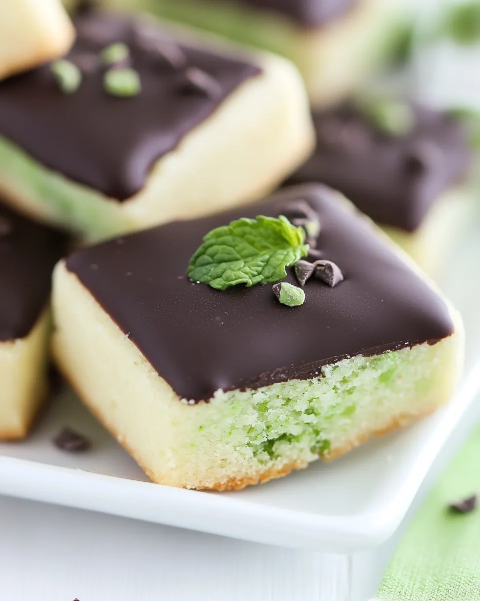 Easy Chocolate Dipped Mint Shortbread Cookies food shot