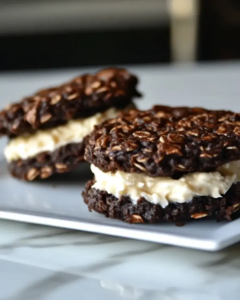 Homemade Chocolate Oatmeal Cream Pies with Vanilla Bean Buttercream photo