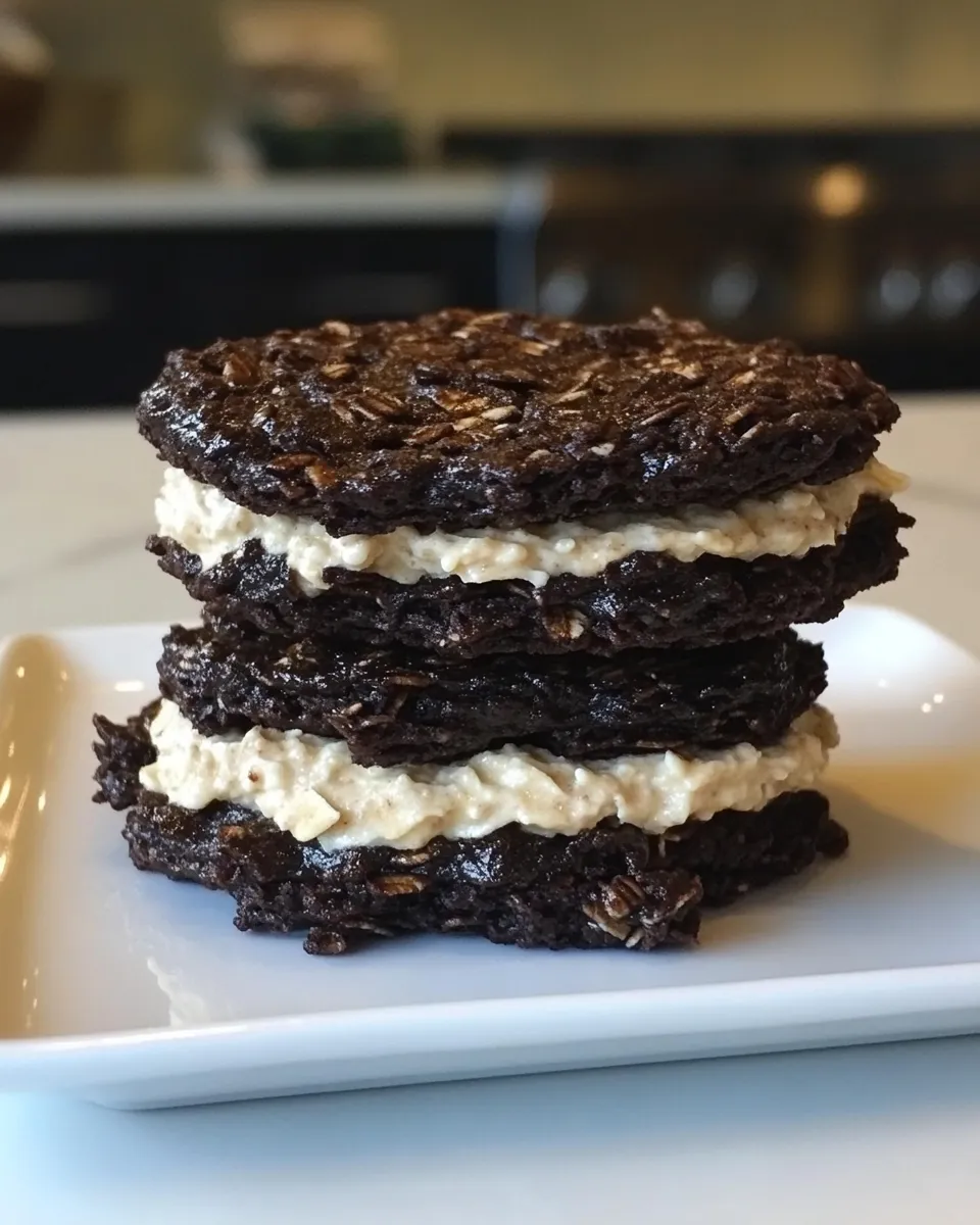 Classic Chocolate Oatmeal Cream Pies with Vanilla Bean Buttercream image