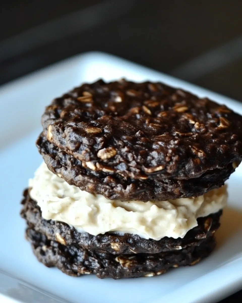 Easy Chocolate Oatmeal Cream Pies with Vanilla Bean Buttercream recipe photo