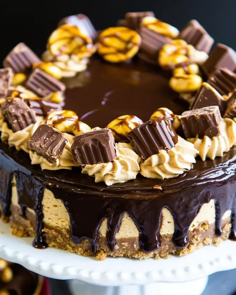 Homemade Chocolate Peanut Butter Cup Cheesecake photo