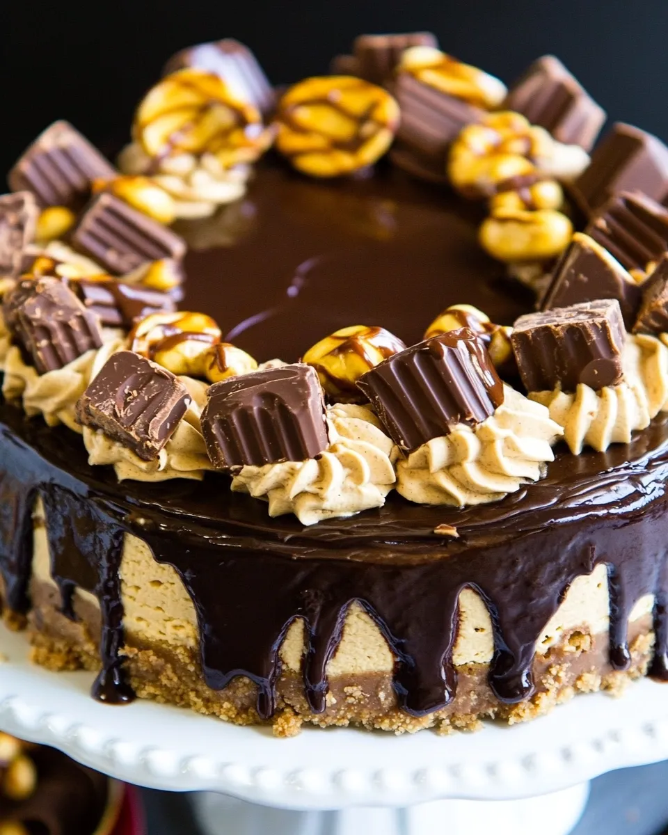 Homemade Chocolate Peanut Butter Cup Cheesecake photo