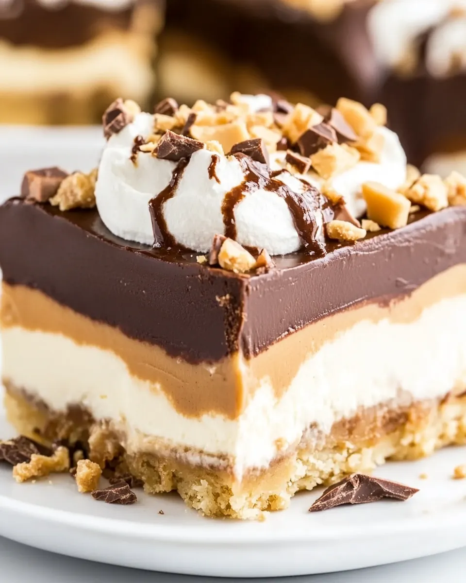 Classic Chocolate Peanut Butter Lasagna dish photo