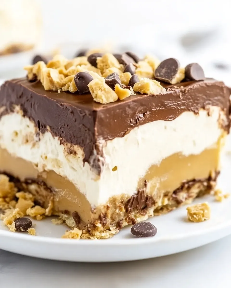 Delicious Chocolate Peanut Butter Lasagna plate image