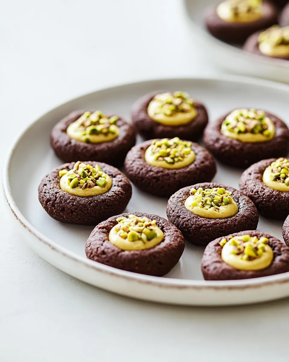 Classic Chocolate Pistachio Cream Thumbprints dish photo