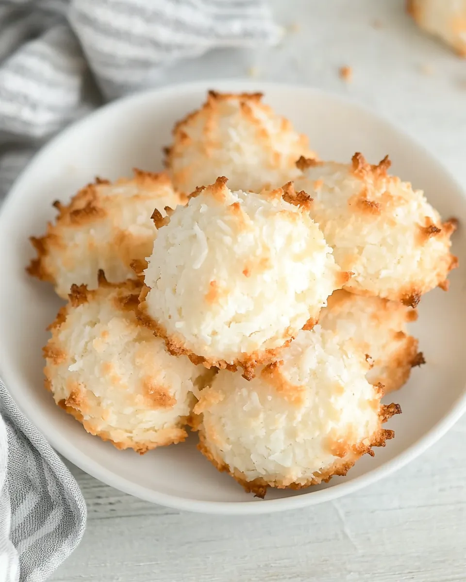 Quick Classic Coconut Macaroons Recipe food shot