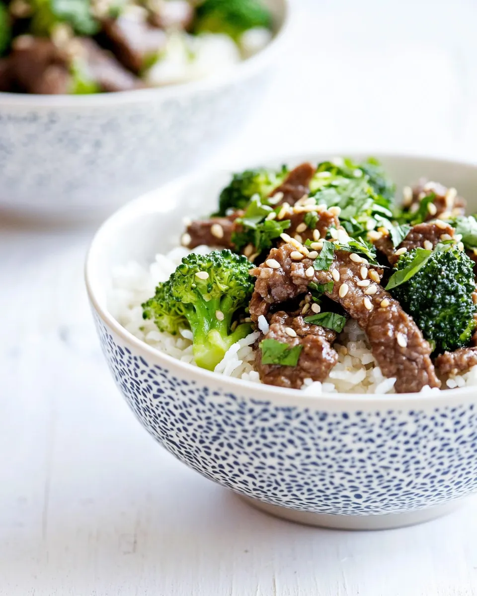 Classic Coconut Beef & Broccoli Stir Fry Rice Bowls image