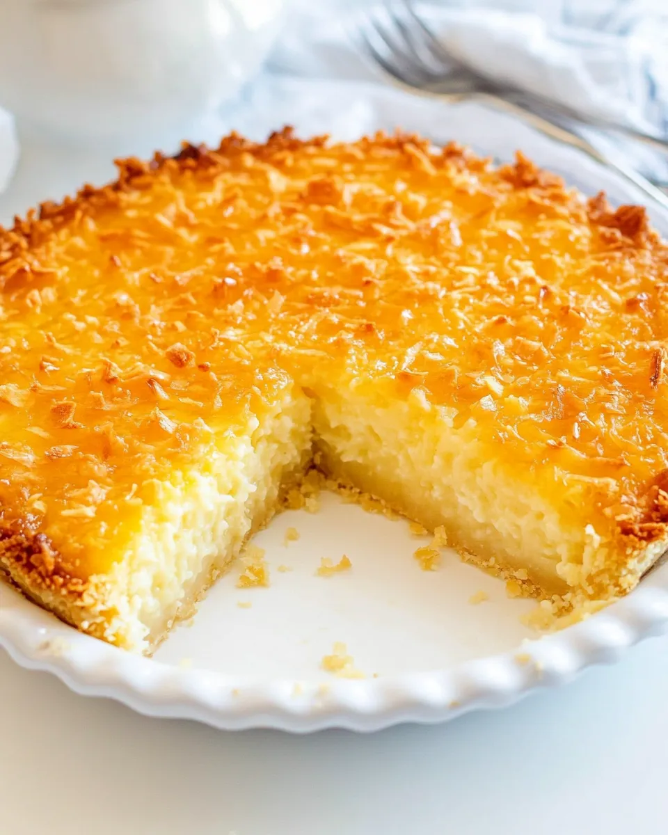 Delicious Coconut Custard Magic Pie dish photo