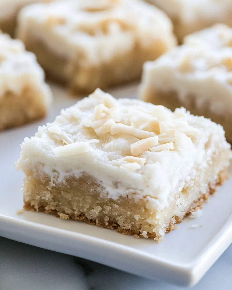 Delicious Coconut Sugar Cookie Bars plate image
