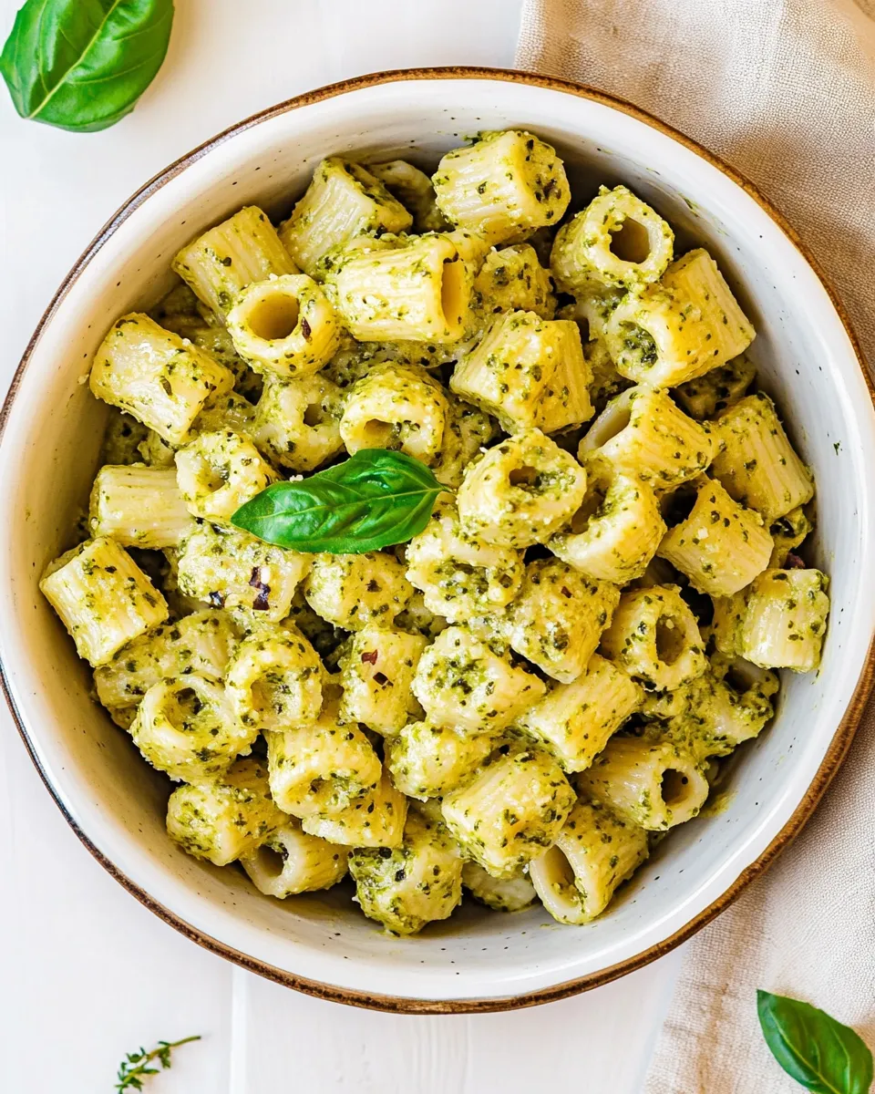 Homemade Cottage Cheese Creamy Pesto Pasta photo