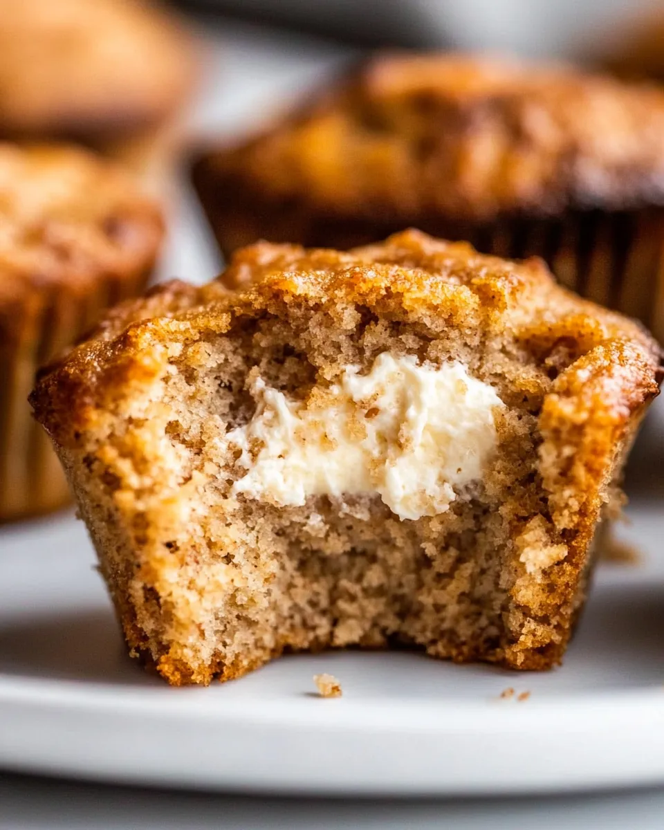 Classic Cream Cheese-Filled Almond Flour Banana Muffins (Gluten-Free) recipe image