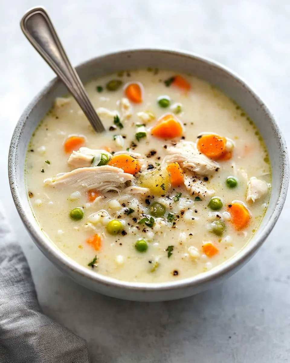 Homemade Cream of Chicken and Rice Soup Crock Pot Recipe photo