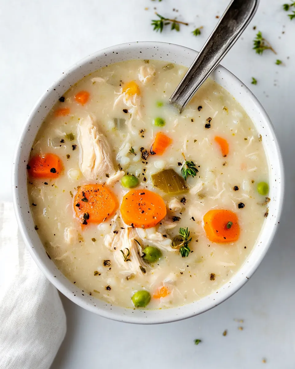 Delicious Cream of Chicken and Rice Soup Crock Pot Recipe dish photo