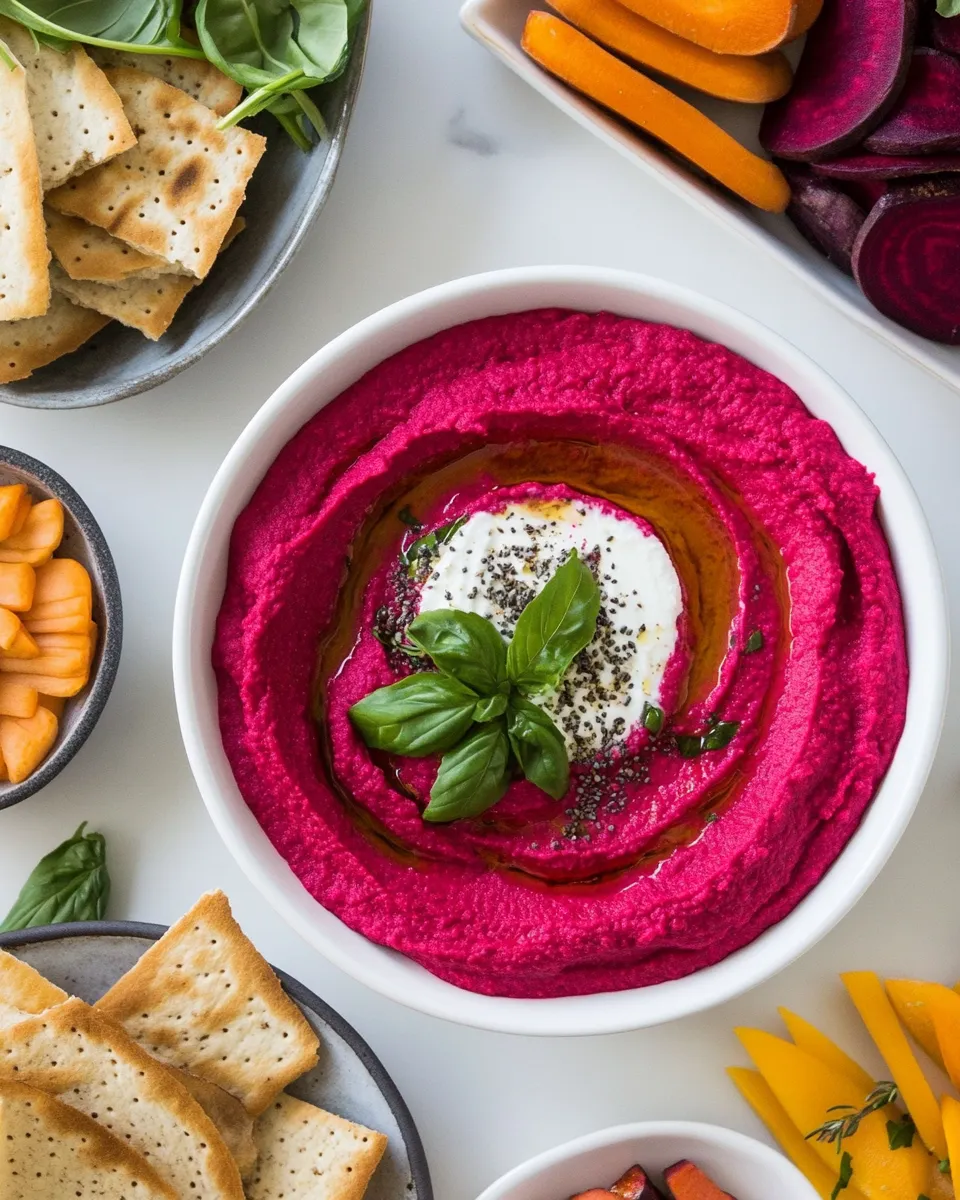 Delicious Creamy Beet Hummus with Yogurt dish photo