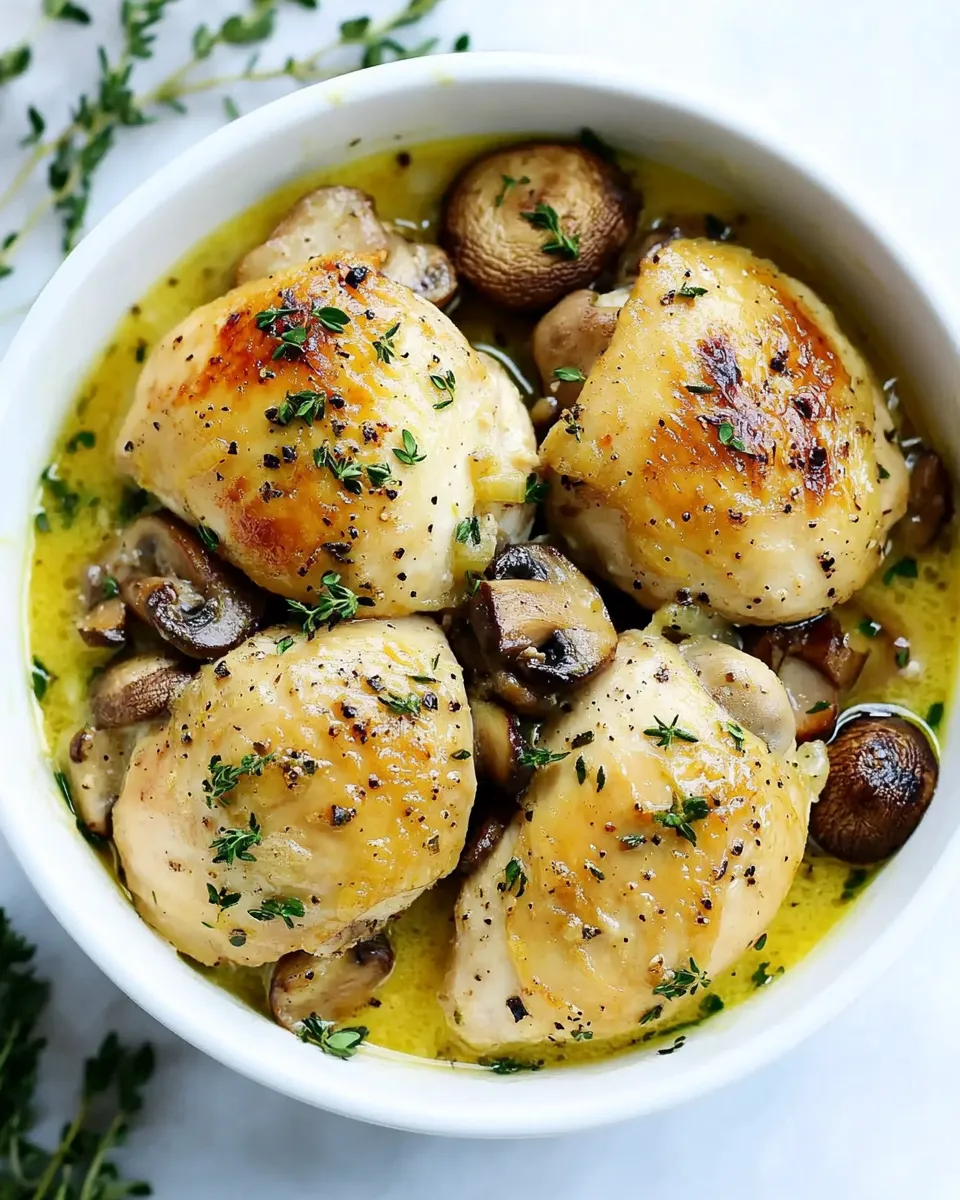 Easy Creamy Garlic Mushroom Chicken (Instant Pot) food shot