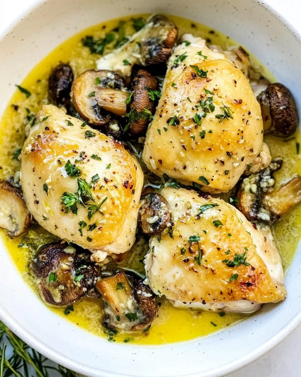 Delicious Creamy Garlic Mushroom Chicken (Instant Pot) plate image
