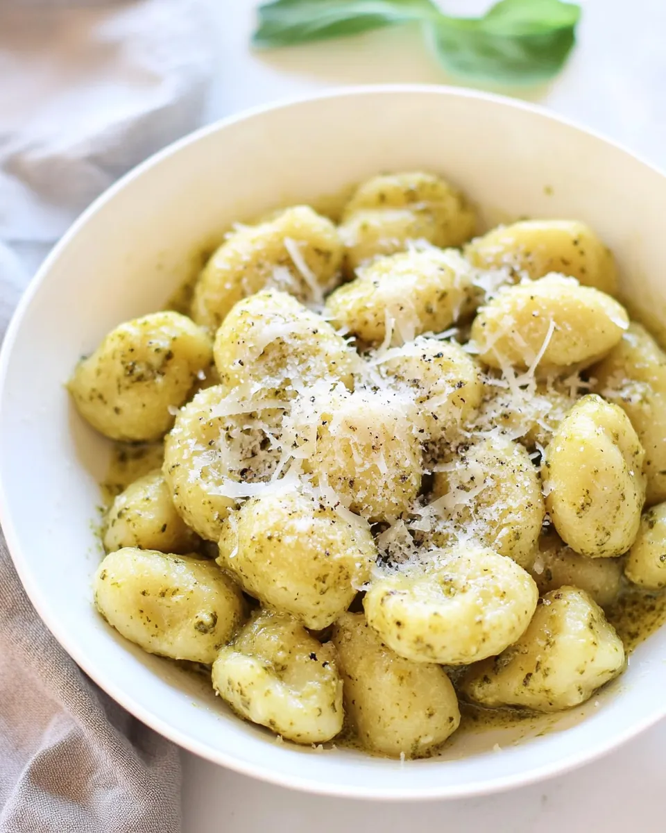 Easy Creamy Pesto Gnocchi dish photo