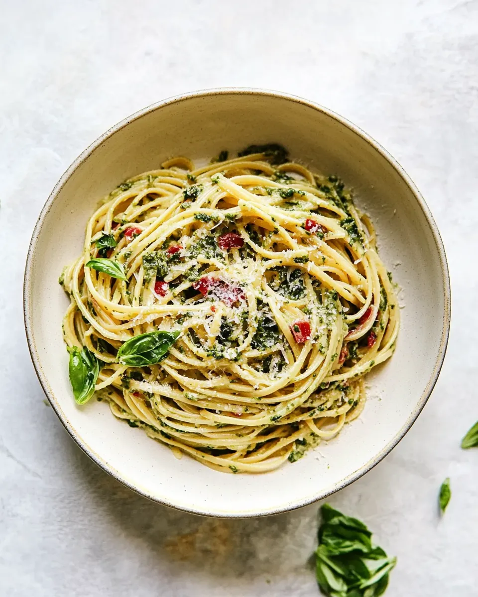 Easy Creamy Pesto Pasta Recipe recipe photo