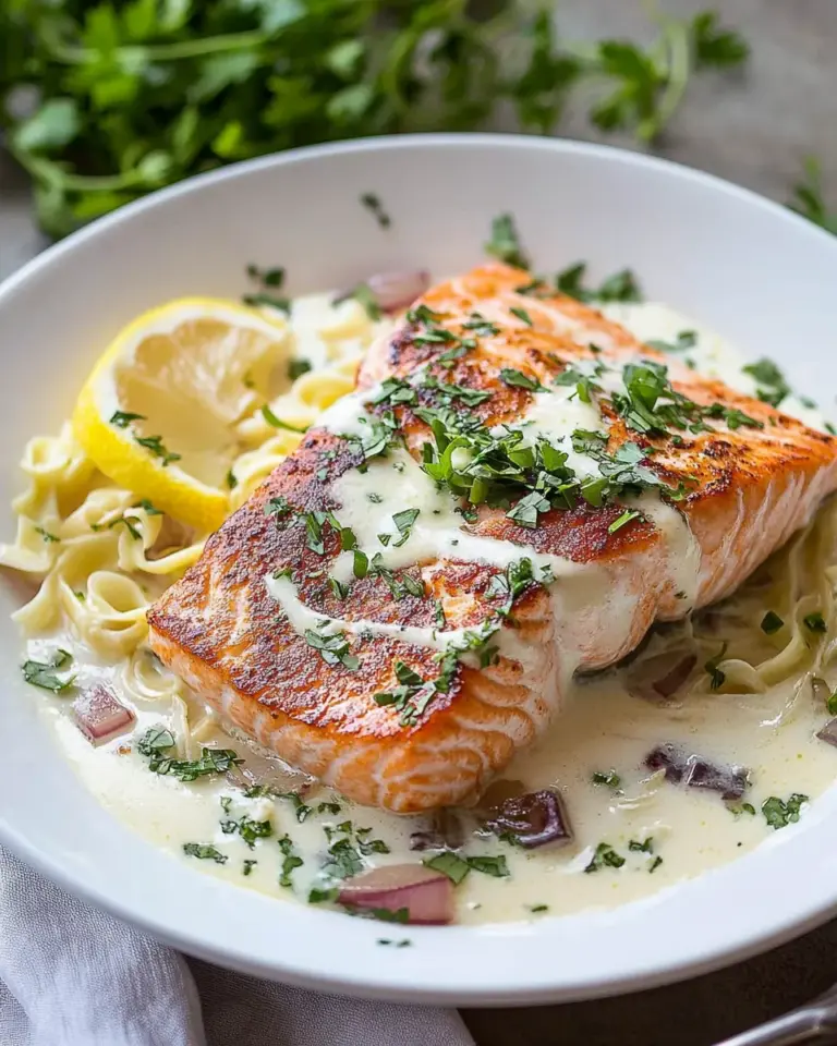 Homemade Creamy Salmon Piccata photo