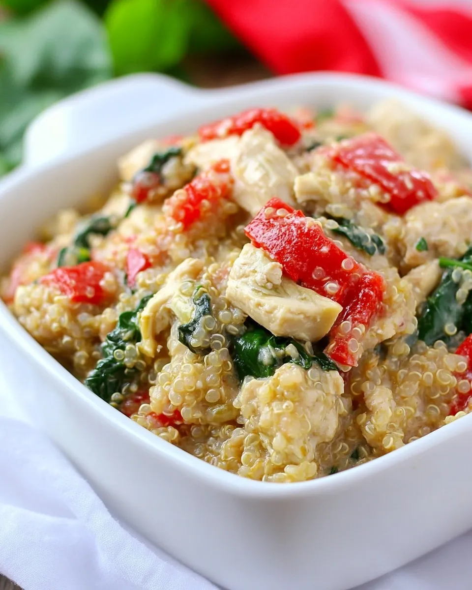 Homemade Creamy Spinach and Artichoke Chicken Quinoa photo