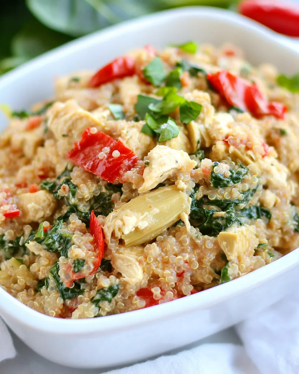 Easy Creamy Spinach and Artichoke Chicken Quinoa recipe photo