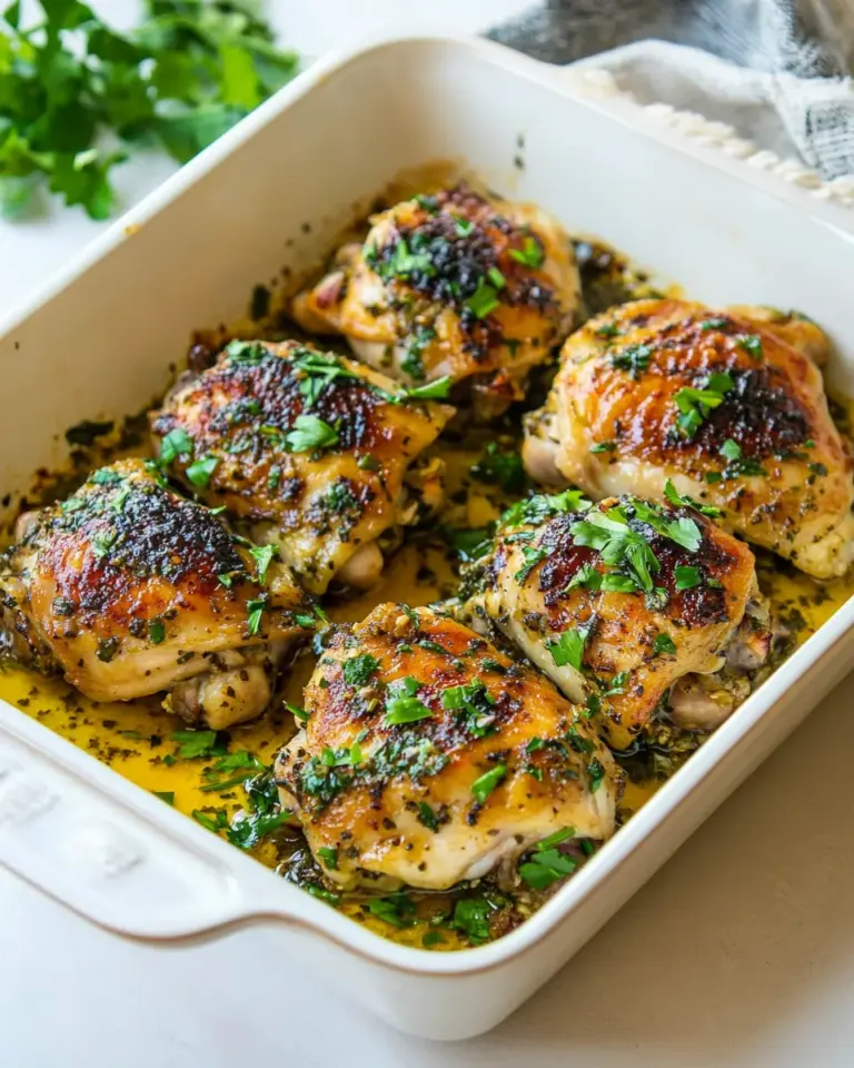 Homemade Crispy Garlic Butter Baked Chicken Thighs photo