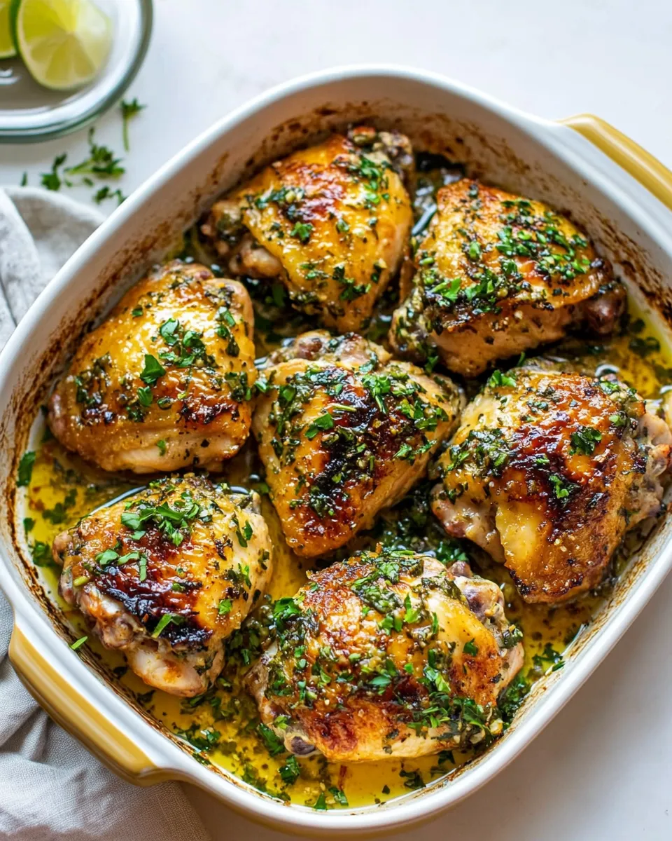 Classic Crispy Garlic Butter Baked Chicken Thighs image