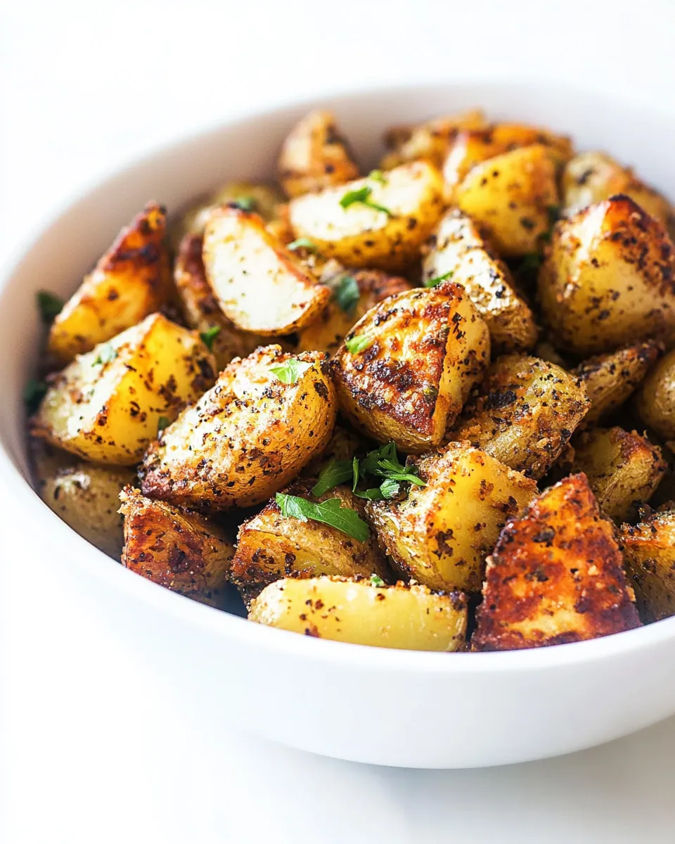 Easy Crispy Golden Potatoes food shot