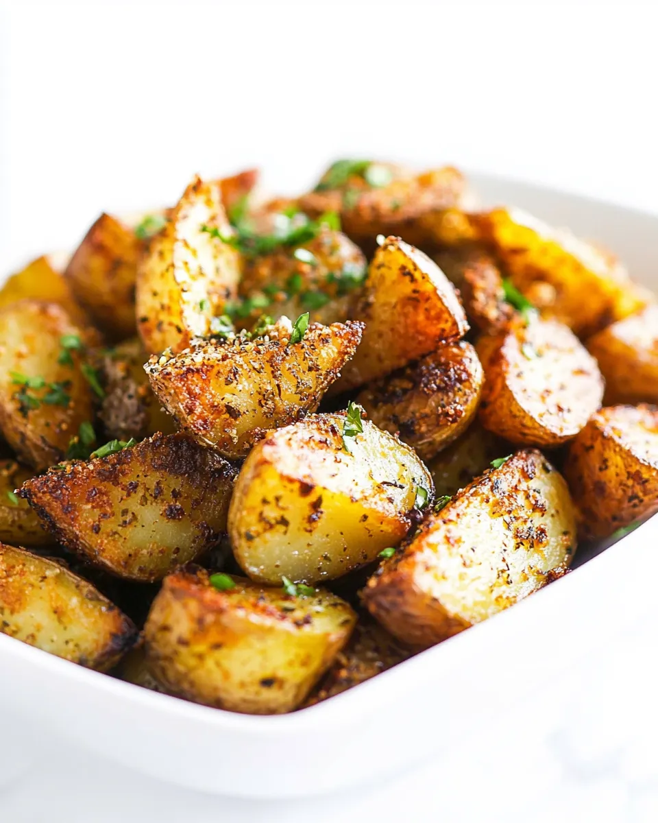 Delicious Crispy Golden Potatoes plate image
