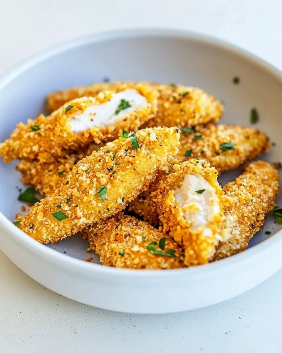 Easy Crispy Oven Fried Chicken Tenders food shot
