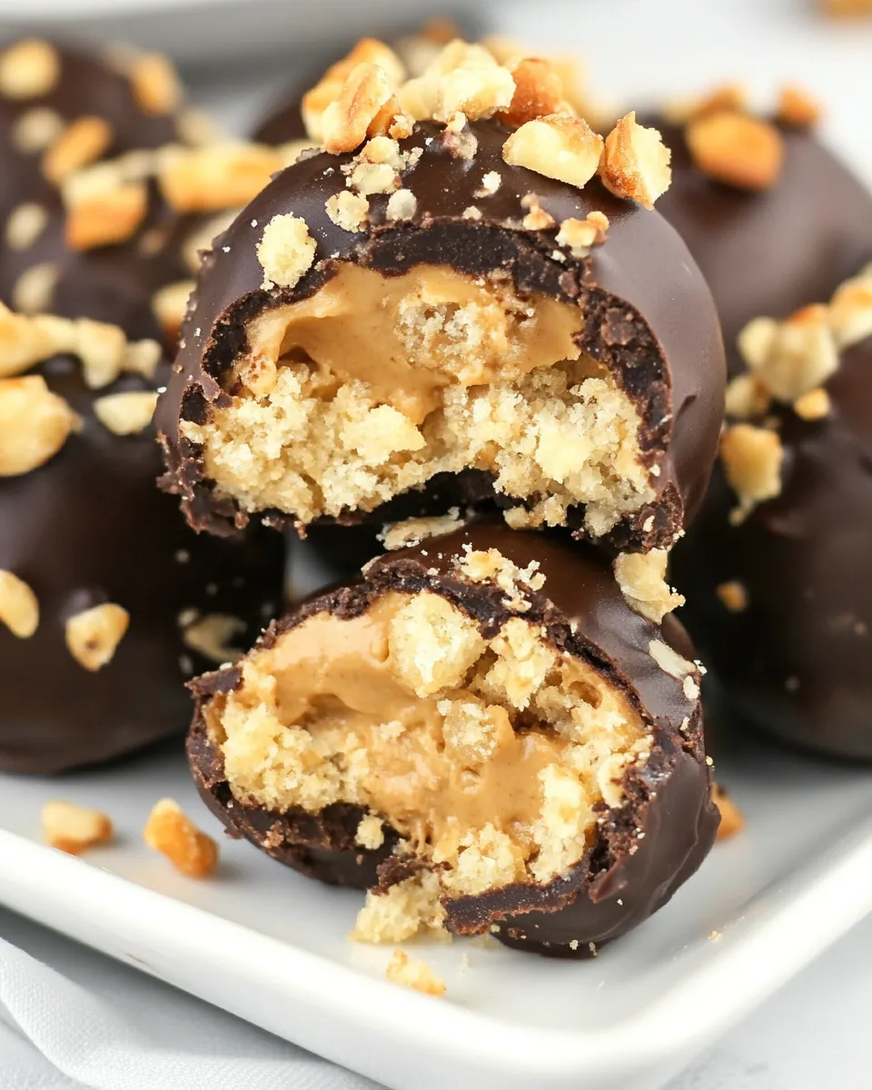 Easy Crispy Peanut Butter Balls food shot