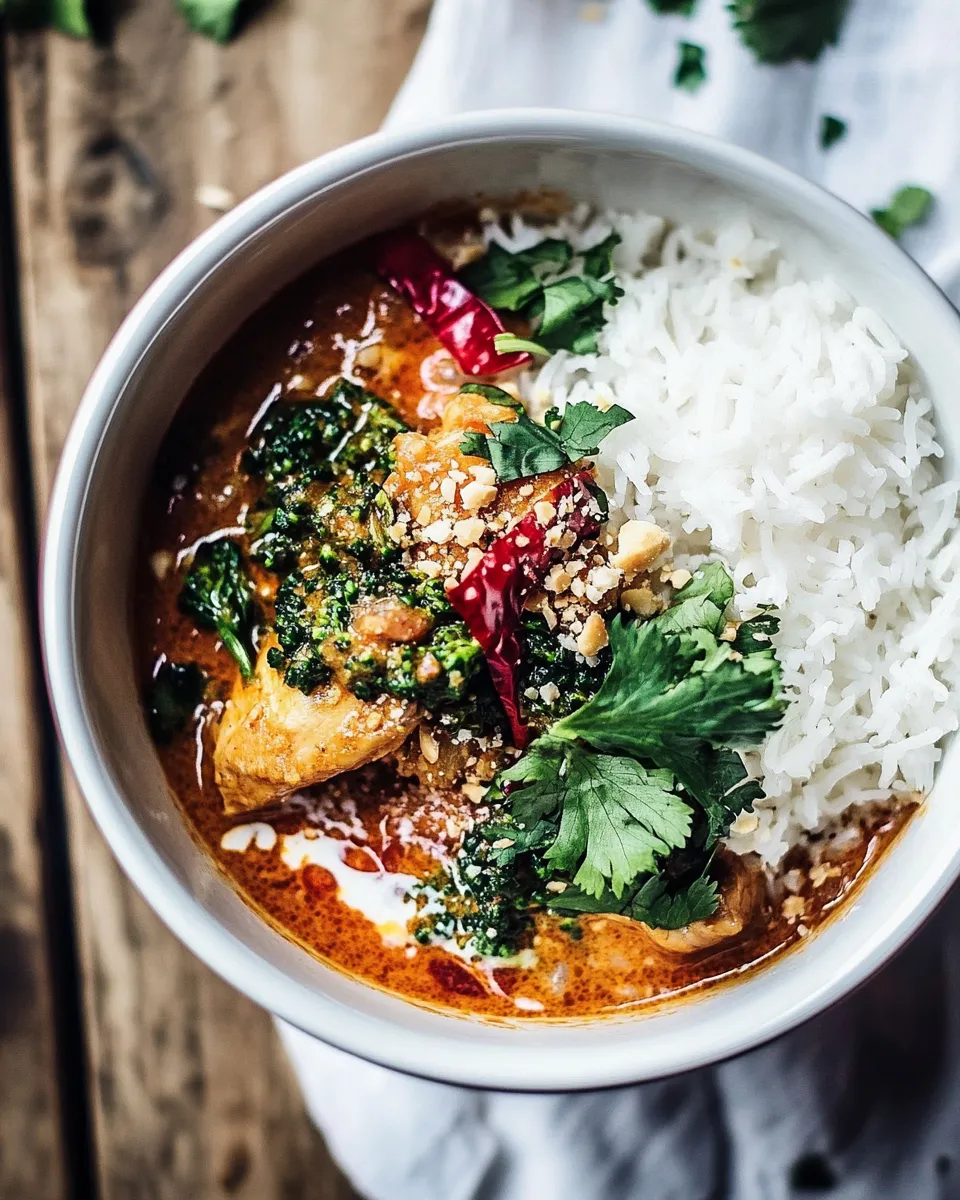 Perfect Crockpot Thai Broccoli Rabe Chicken Curry. picture