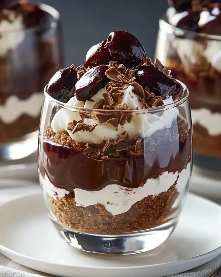 Homemade Dark Chocolate Cherry Cheesecake Parfaits photo