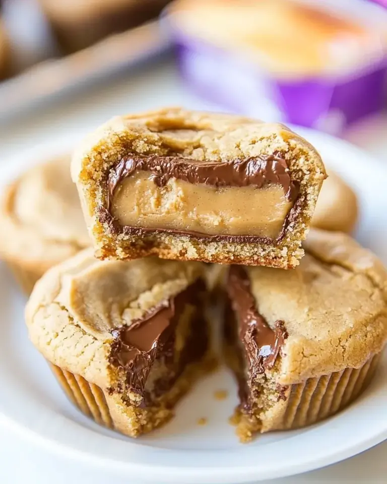 Homemade Dark Chocolate Peanut Butter-Stuffed Peanut Butter Cookie Cups photo