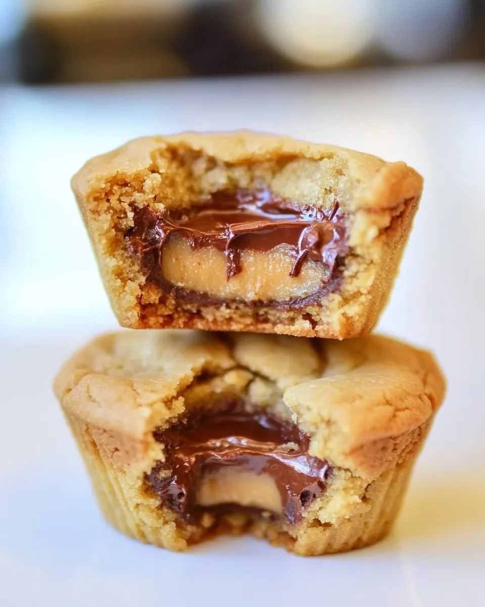 Delicious Dark Chocolate Peanut Butter-Stuffed Peanut Butter Cookie Cups dish photo