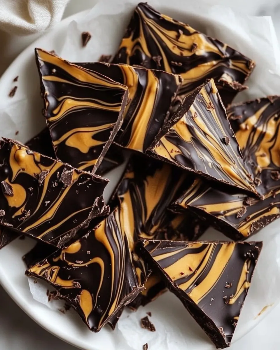 Classic Dark Chocolate Peanut Butter Bark image