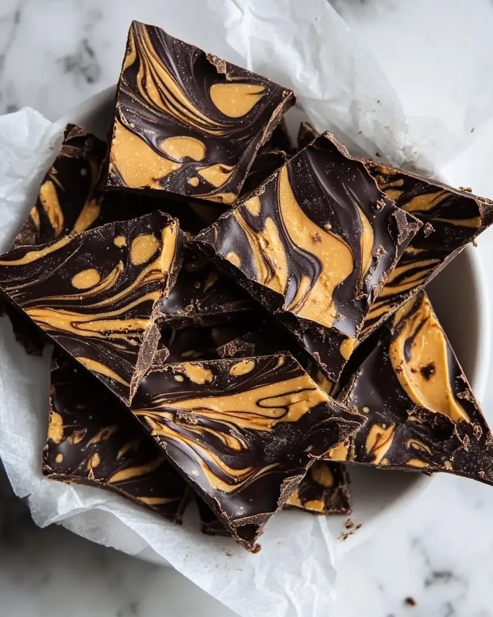 Delicious Dark Chocolate Peanut Butter Bark dish photo