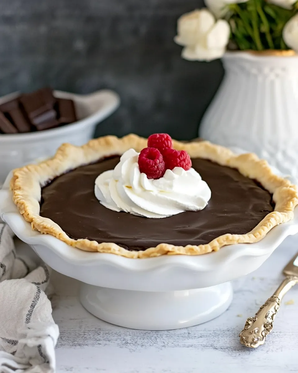 Delicious Dark Chocolate Satin Pie plate image