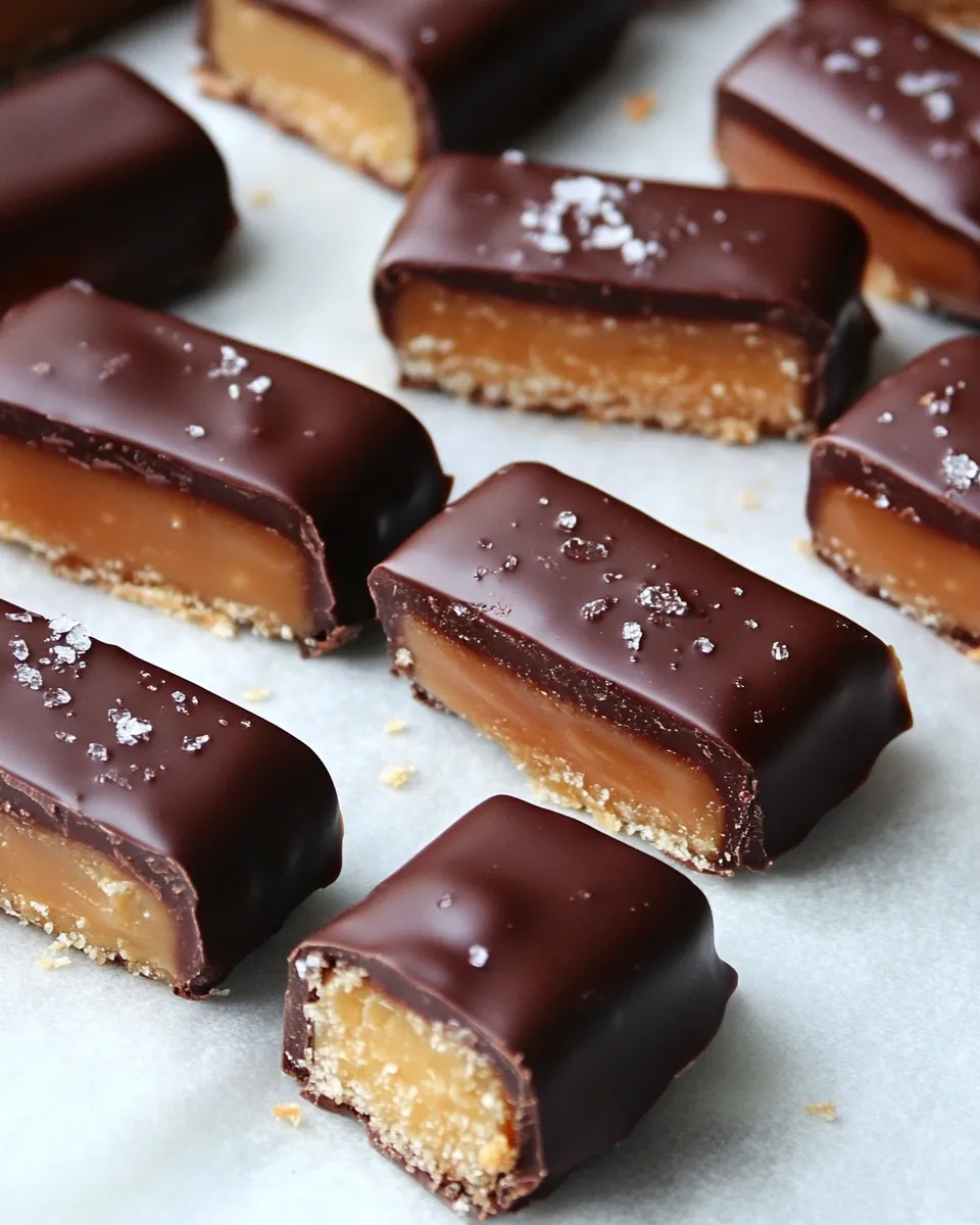 Homemade Dark Chocolate and Salted Caramel Twix Bars photo