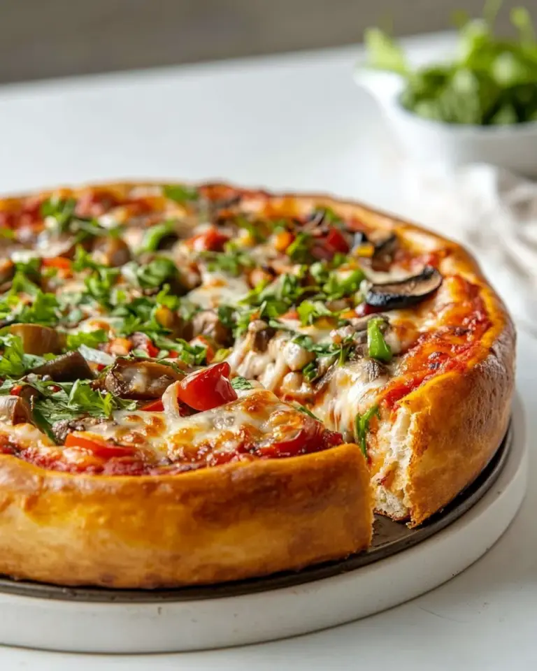 Homemade Deep Dish Pizza photo