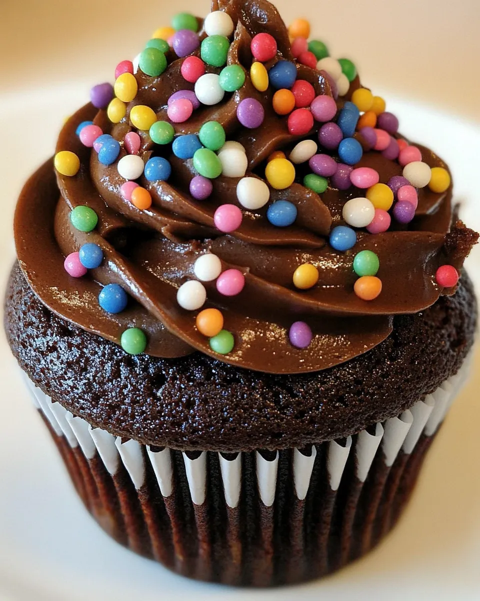 Delicious Devils Food Cupcakes food shot