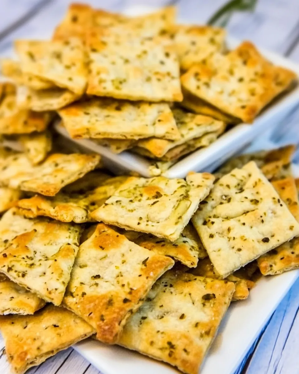 Delicious Dill Pickle Saltines plate image