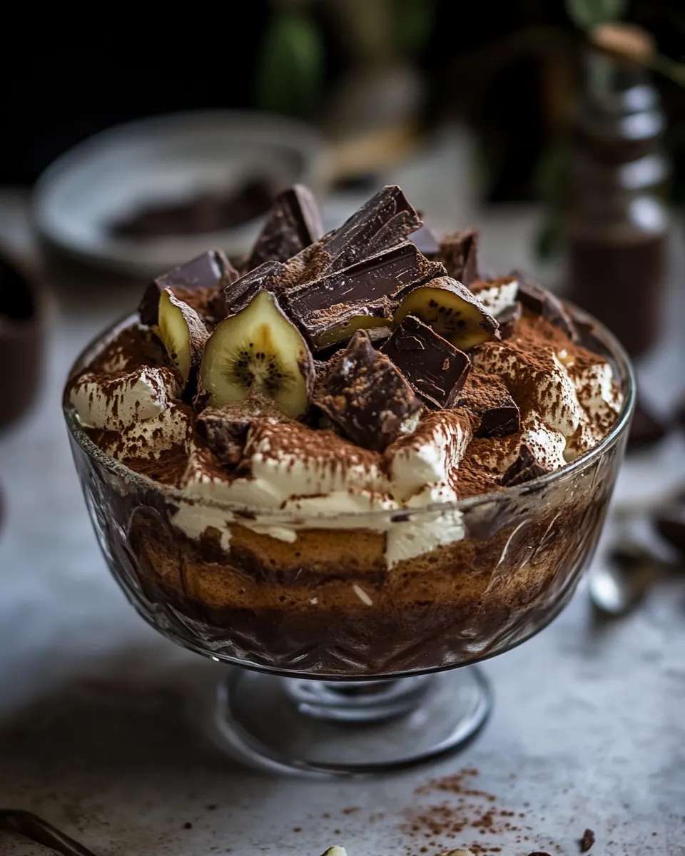 Tasty Double Chocolate Hawaiian Tiramisu. photo