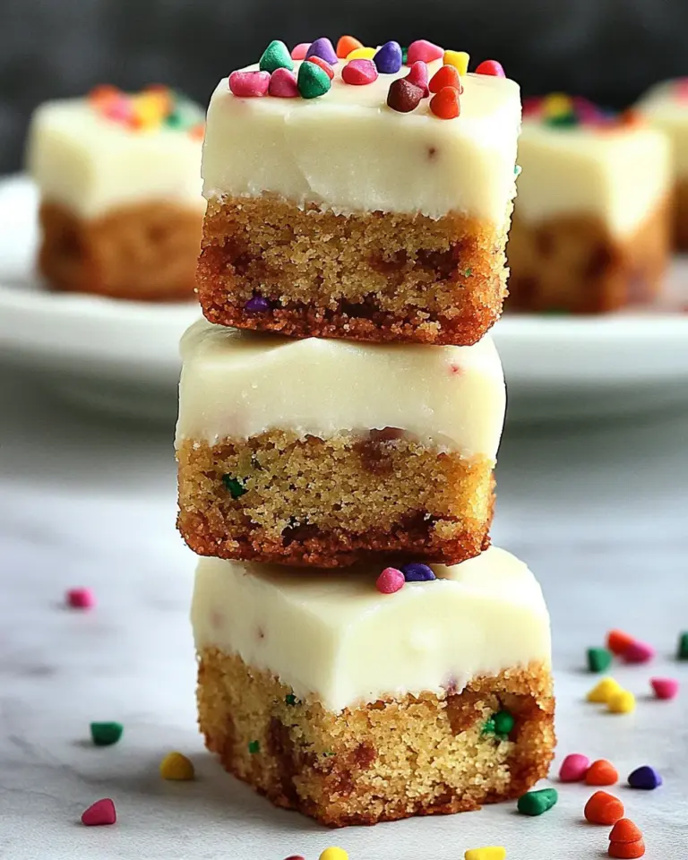 Homemade Double Decker Birthday Cake Blondie Bites photo