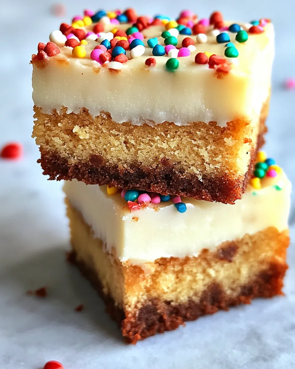 Easy Double Decker Birthday Cake Blondie Bites recipe photo