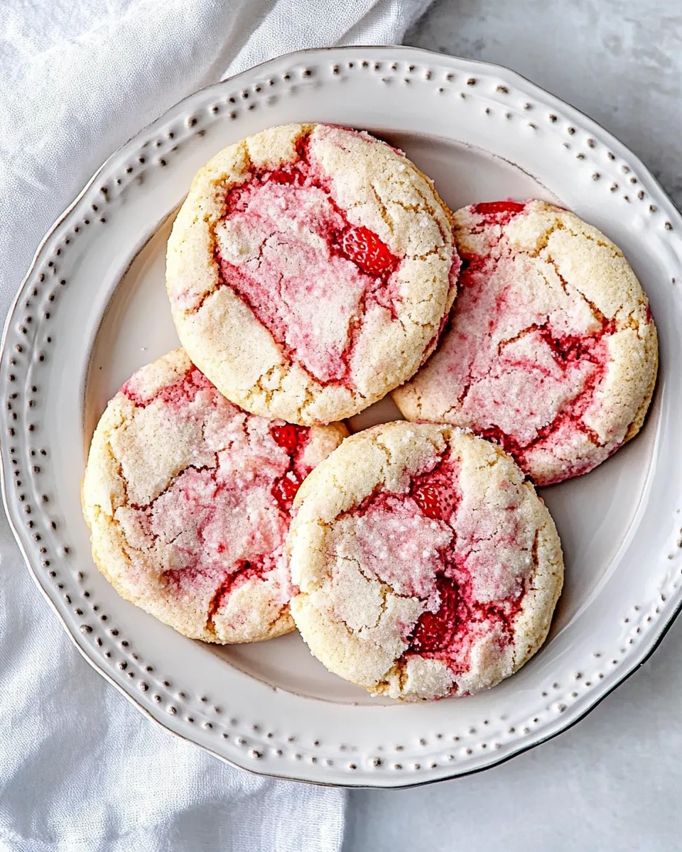 Easy Double Strawberry Sugar Cookies. shot