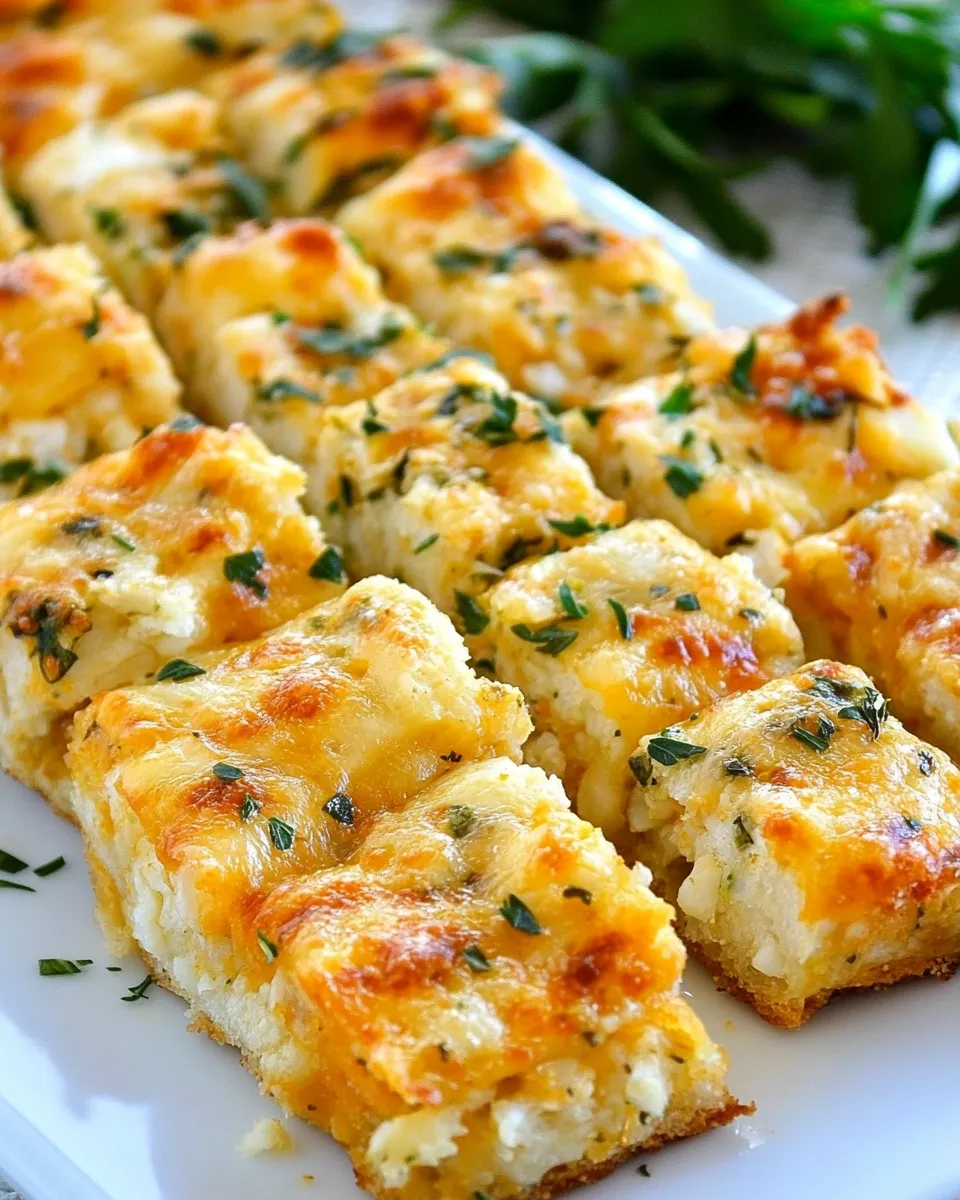 Delicious Easy Cheesy Cauliflower Breadsticks image