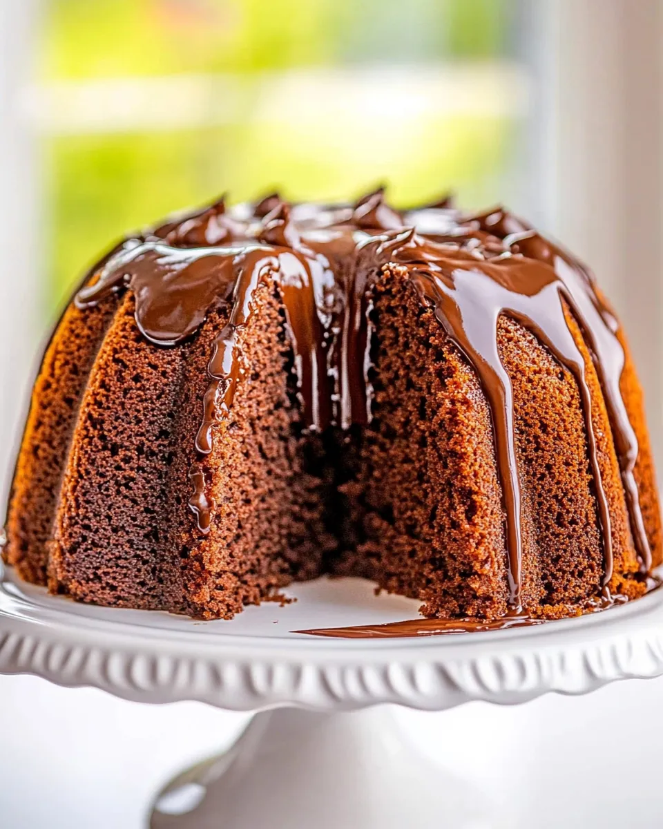 Delicious Easy Chocolate Pound Cake food shot